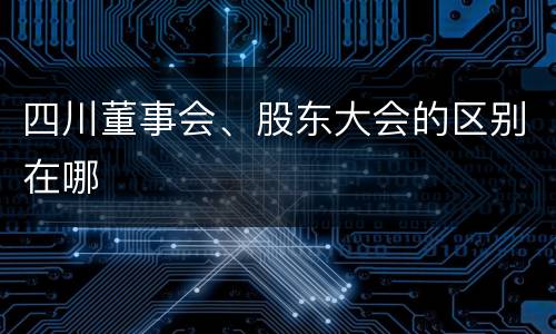 四川董事会、股东大会的区别在哪