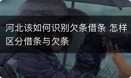 河北该如何识别欠条借条 怎样区分借条与欠条