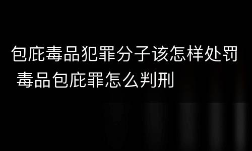 包庇毒品犯罪分子该怎样处罚 毒品包庇罪怎么判刑