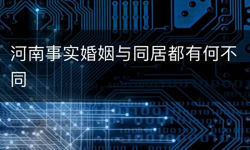 河南事实婚姻与同居都有何不同