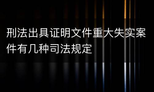 刑法出具证明文件重大失实案件有几种司法规定