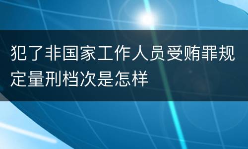犯了非国家工作人员受贿罪规定量刑档次是怎样