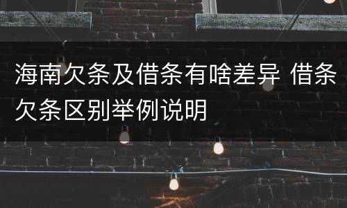 海南欠条及借条有啥差异 借条欠条区别举例说明