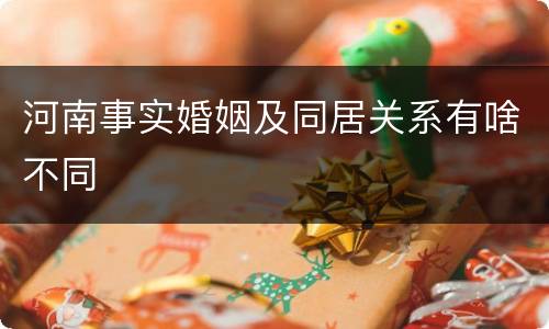 河南事实婚姻及同居关系有啥不同