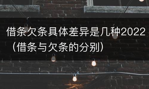 借条欠条具体差异是几种2022（借条与欠条的分别）
