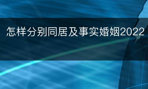 怎样分别同居及事实婚姻2022