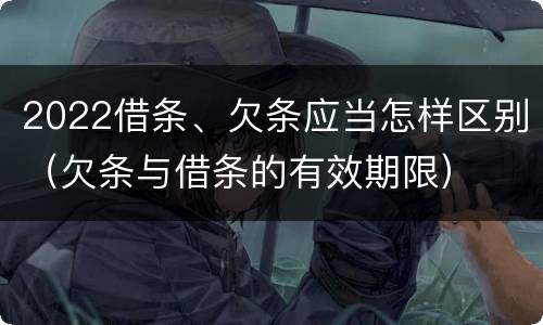 2022借条、欠条应当怎样区别（欠条与借条的有效期限）