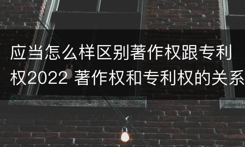 应当怎么样区别著作权跟专利权2022 著作权和专利权的关系如何