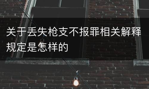 关于丢失枪支不报罪相关解释规定是怎样的