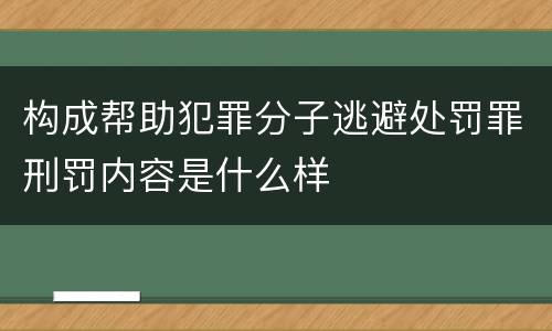 构成帮助犯罪分子逃避处罚罪刑罚内容是什么样