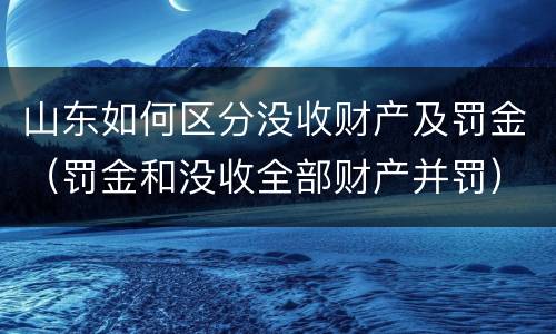 山东如何区分没收财产及罚金（罚金和没收全部财产并罚）