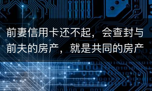 前妻信用卡还不起，会查封与前夫的房产，就是共同的房产，谢谢