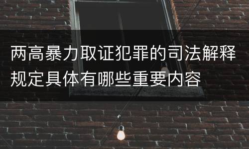 两高暴力取证犯罪的司法解释规定具体有哪些重要内容