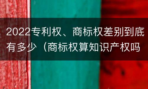 2022专利权、商标权差别到底有多少（商标权算知识产权吗）