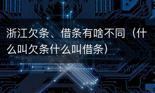 浙江欠条、借条有啥不同（什么叫欠条什么叫借条）