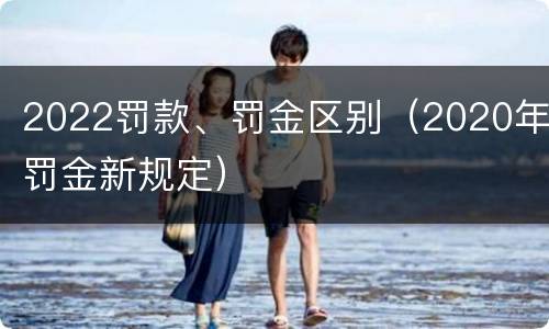 2022罚款、罚金区别（2020年罚金新规定）