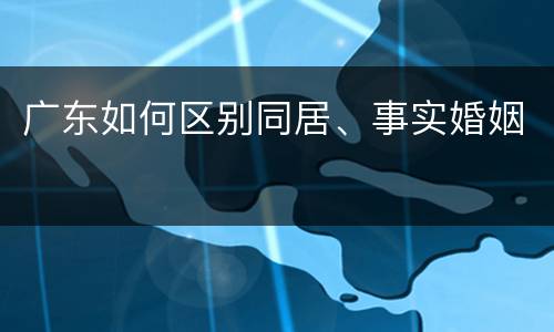 广东如何区别同居、事实婚姻