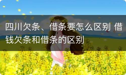 四川欠条、借条要怎么区别 借钱欠条和借条的区别