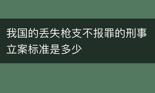 我国的丢失枪支不报罪的刑事立案标准是多少