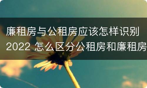 廉租房与公租房应该怎样识别2022 怎么区分公租房和廉租房