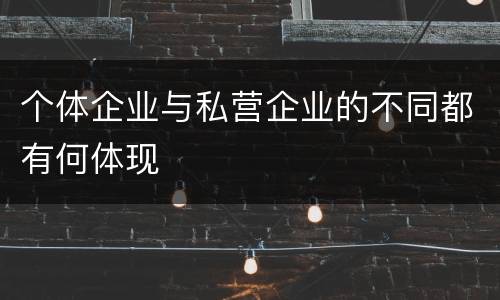 个体企业与私营企业的不同都有何体现