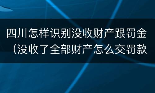 四川怎样识别没收财产跟罚金（没收了全部财产怎么交罚款）