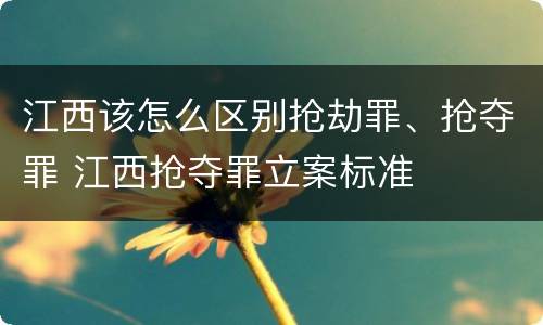 江西该怎么区别抢劫罪、抢夺罪 江西抢夺罪立案标准