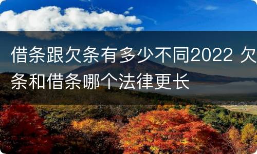 借条跟欠条有多少不同2022 欠条和借条哪个法律更长