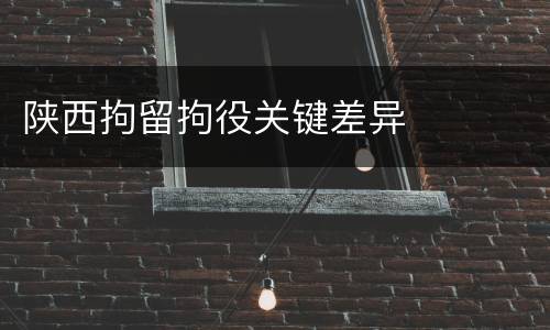 陕西拘留拘役关键差异