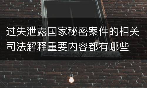 过失泄露国家秘密案件的相关司法解释重要内容都有哪些