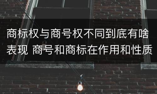 商标权与商号权不同到底有啥表现 商号和商标在作用和性质上的区别