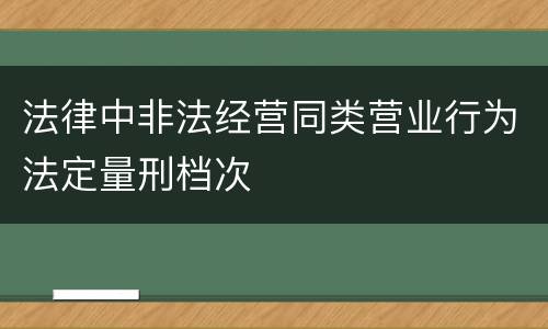 法律中非法经营同类营业行为法定量刑档次