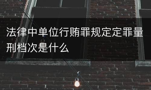 法律中单位行贿罪规定定罪量刑档次是什么