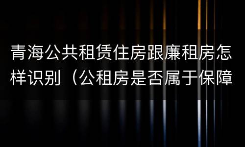 青海公共租赁住房跟廉租房怎样识别（公租房是否属于保障性住房）