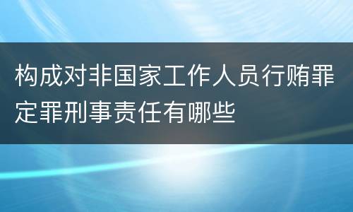构成对非国家工作人员行贿罪定罪刑事责任有哪些