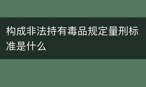 构成非法持有毒品规定量刑标准是什么