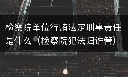 检察院单位行贿法定刑事责任是什么(检察院犯法归谁管)