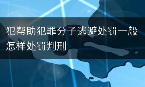 犯帮助犯罪分子逃避处罚一般怎样处罚判刑