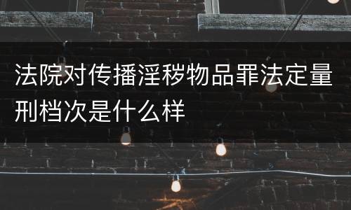 法院对传播淫秽物品罪法定量刑档次是什么样