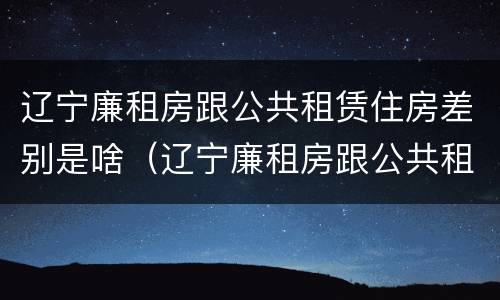辽宁廉租房跟公共租赁住房差别是啥（辽宁廉租房跟公共租赁住房差别是啥啊）