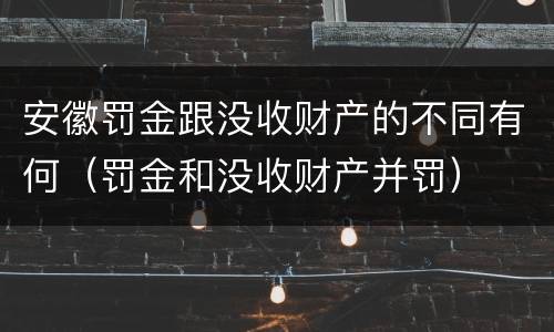 安徽罚金跟没收财产的不同有何（罚金和没收财产并罚）