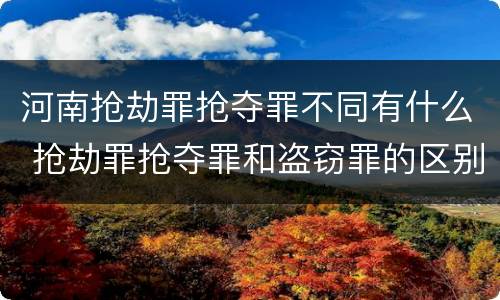 河南抢劫罪抢夺罪不同有什么 抢劫罪抢夺罪和盗窃罪的区别