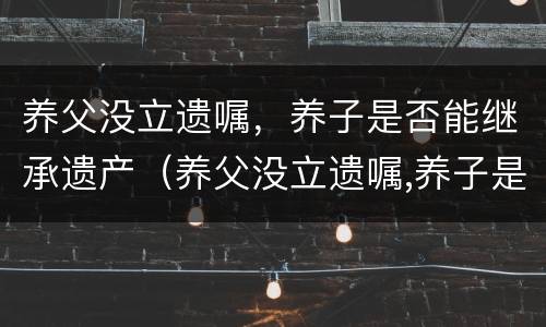 养父没立遗嘱，养子是否能继承遗产（养父没立遗嘱,养子是否能继承遗产）