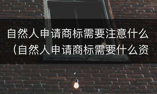 自然人申请商标需要注意什么（自然人申请商标需要什么资料）