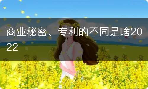 商业秘密、专利的不同是啥2022