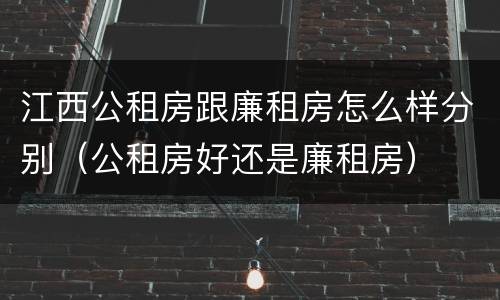 江西公租房跟廉租房怎么样分别（公租房好还是廉租房）