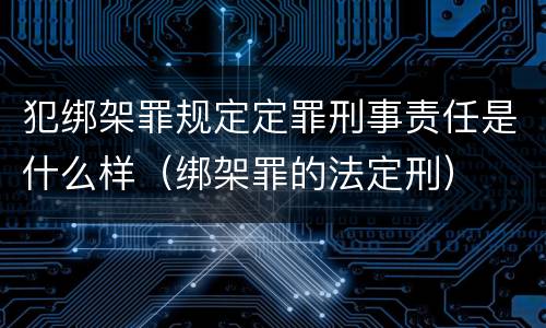 犯绑架罪规定定罪刑事责任是什么样（绑架罪的法定刑）