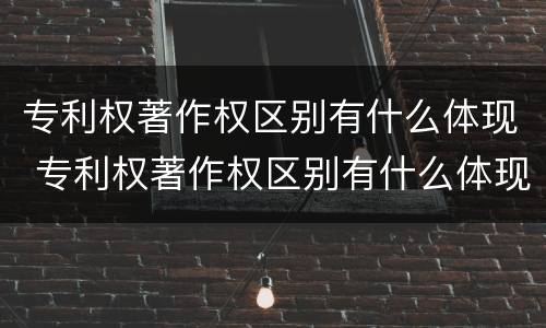 专利权著作权区别有什么体现 专利权著作权区别有什么体现吗