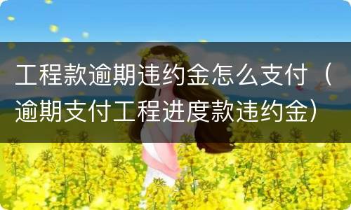 工程款逾期违约金怎么支付（逾期支付工程进度款违约金）