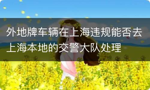 外地牌车辆在上海违规能否去上海本地的交警大队处理